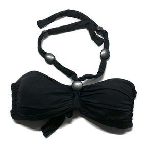 Carmen Marc Valvo Swimwear Women's Swim Top Black Padded Size M Style C66367